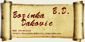 Božinka Daković vizit kartica